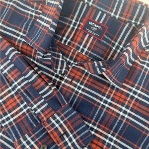 UNTUCKit Men's slim fit  Blue plaid flannel long sleeve‎ size L